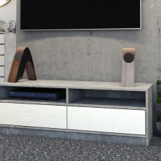 TV stolík Karo, 120 cm, biela / tmavý betón - 2