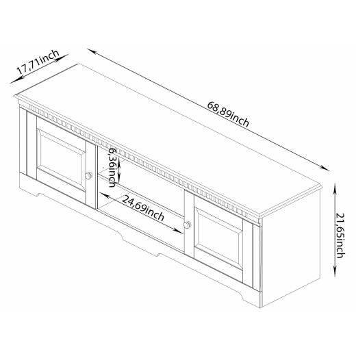 Tv stolík Linde, 175 cm, borovica - 1