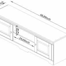 Tv stolík Linde, 175 cm, borovica - 1
