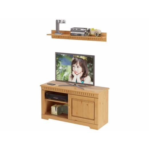 TV stolík s policou Brix, 94 cm, borovica - 1