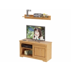 TV stolík s policou Brix, 94 cm, borovica
