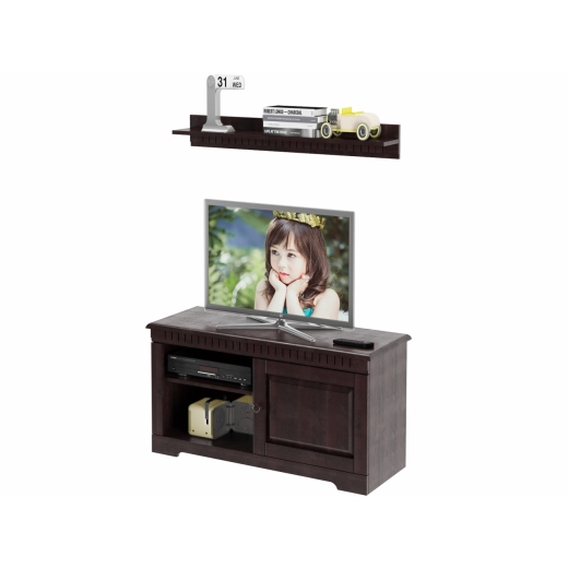TV stolík s policou Brix, 94 cm, tmavohnedá - 1