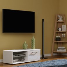 TV stolík Sandy, 100 cm, biela lesk - 2
