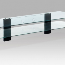 TV stolík sklenený Rolf, 180 cm, číre sklo/čierna - 1