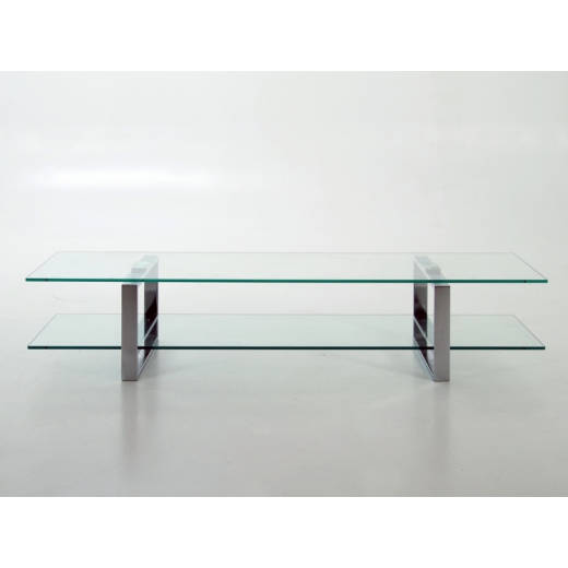 TV stolík sklenený Tracy 160 cm, číre sklo - 1