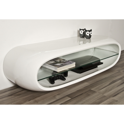 TV stolík so sklenenou policou a LED diódami Eliot, 130 cm - 1