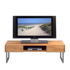 TV stolík so zásuvkami Tessa, 120 cm, masív/nerez - 2