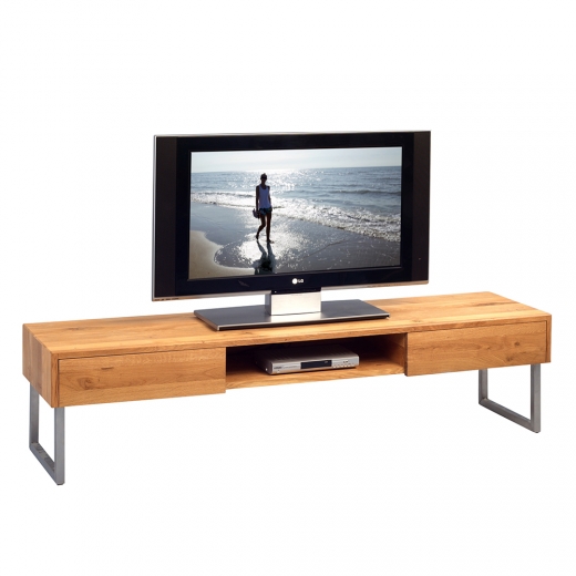 TV stolík so zásuvkami Tessa, 160 cm, masív/nerez - 1