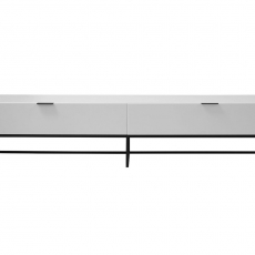 TV stolík so zásuvkou a dverami Copenhagen, 200 cm, biela/čierna - 3