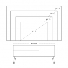 TV stolík Stella, 110 cm, biela - 6