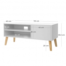 TV stolík Stella, 110 cm, biela - 7