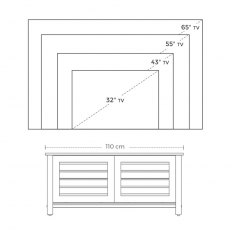 TV stolík Stella, 110 cm, hnedá/čierna - 4