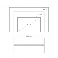 TV stolík Stella I., 100 cm, hnedá/čierna - 4