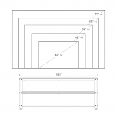 TV stolík Stella II., 140 cm, hnedá/čierna - 5