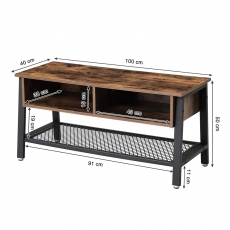TV stolík Stella III., 100 cm, hnedá/čierna - 6