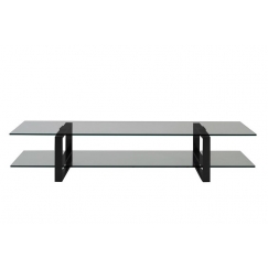 TV stolík Tracy, 120 cm, dymové sklo/čierna