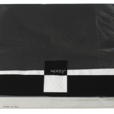 Ubrousky 33x33 cm, černá/bílý lem - 1