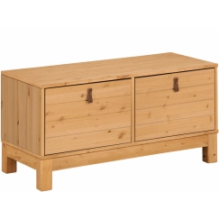 Úložná lavice Lous, 88 cm, přírodní dřevo