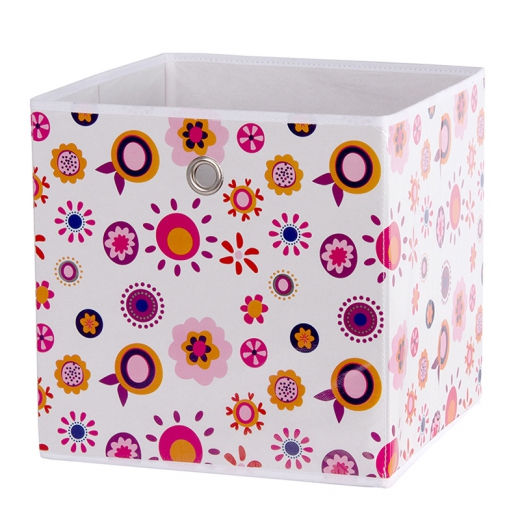 Úložný box květovaný Beta 1, 32 cm, červená - 1