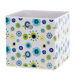 Úložný box květovaný Beta 1, 32 cm, modrá