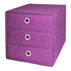 Úložný box se zásuvkami Beta 3 (SET 3 ks), 32 cm, ostružinová - 1
