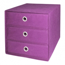 Úložný box se zásuvkami Beta 3 (SET 3 ks), 32 cm, ostružinová