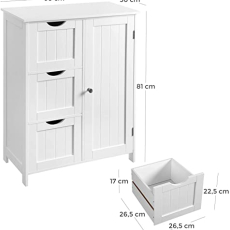Umývadlová skrinka Caltrop, 81 cm, biela - 5