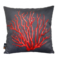Vankúš Red Coral, 45 cm, šedá - 1