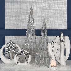 Vánoční dekorace Achia, 15,5 cm, stříbrná - 2