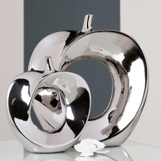 Váza keramická Apple, 26 cm, stříbrná - 2