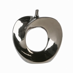Váza keramická Apple, 26 cm, strieborná