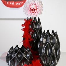 Váza keramická Cesena, 20 cm, černá - 1