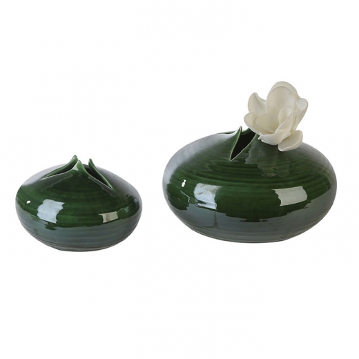 Váza keramická Manau, 18 cm, zelená - 1