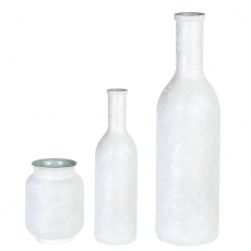Váza Myra, 50 cm, bílá / stříbrná - 1