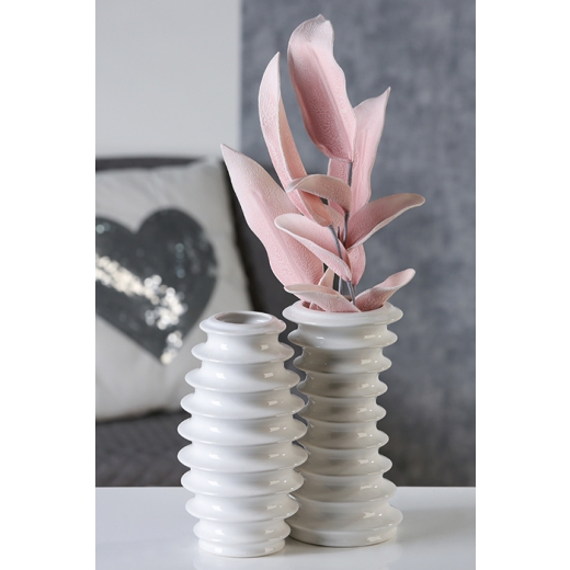 Váza porcelánová Salto, 21 cm, sada 2 ks, bílá - 1