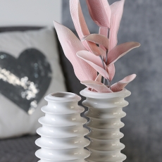 Váza porcelánová Salto, 21 cm, sada 2 ks, bílá - 1