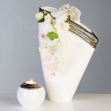 Váza s platinovým pruhem Penelope, 40 cm