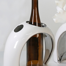 Váza / stojan na víno Loopy, 25 cm, biela - 2