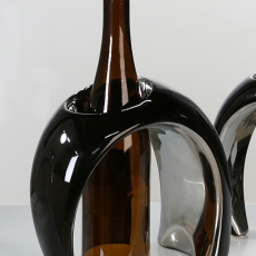 Váza / stojan na víno Loopy, 25 cm, čierna - 1