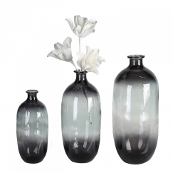 Váza z recyklovaného skla Laica, 31 cm, sivá