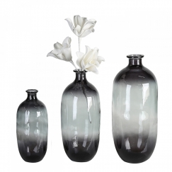 Váza z recyklovaného skla Laica, 38 cm, šedá