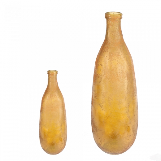 Váza z recyklovaného skla Schiras, 41 cm, curry - 1