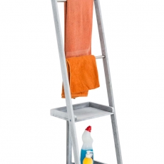 Věšák na ručníky Hokaido, 132 cm, bílá/šedá - 1