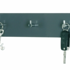 Vešiak na kľúče Shauen, 34 cm, chróm/sivá - 2