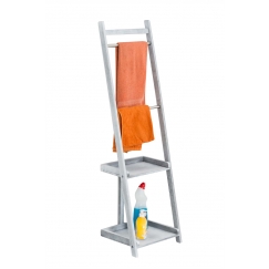 Vešiak na uteráky Hokaido, 132 cm, biela/sivá