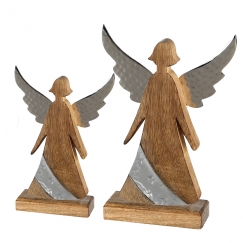 Vianočná dekorácia Christmas, 40 cm, prírodné drevo