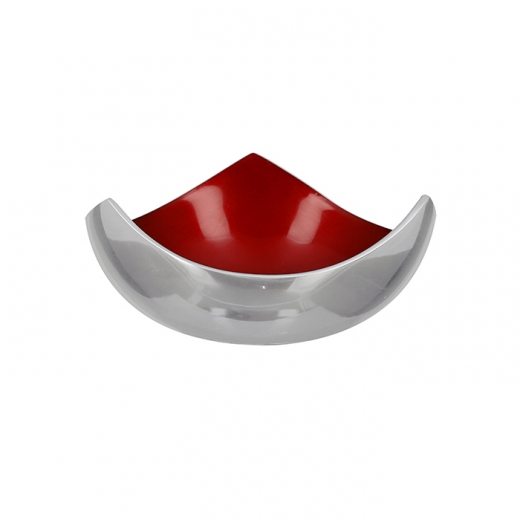 Vianočná dekoratívna miska Sula, 12 cm, strieborná červená - 1