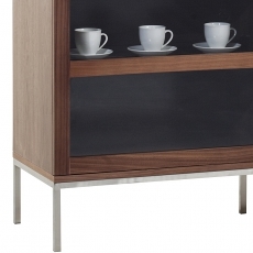 Vitrína / presklenná skriňa Civic, 140 cm, orech - 3