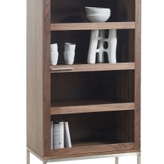 Vitrína / prosklenná skříň Civic, 70 cm, ořech - 1