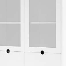 Vitrína s 4 dverami Milenium, 190 cm, biela/čierna - 2